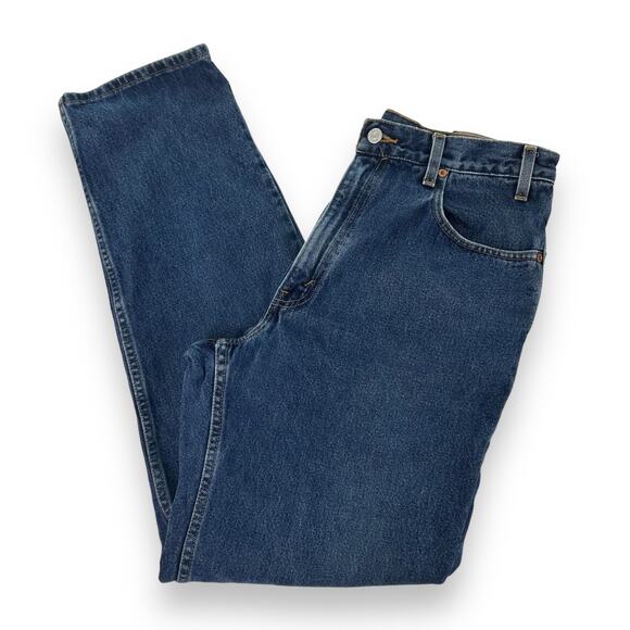 Vintage 90s Levis Jeans 550 Relaxed Fit Cotton Dark Wash Blue Denim Mens W36 L34 - Picture 4 of 16